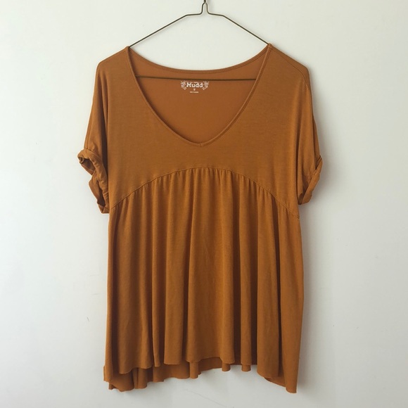 Mudd Tops - Golden Yellow Short-Sleeve Flowy Top